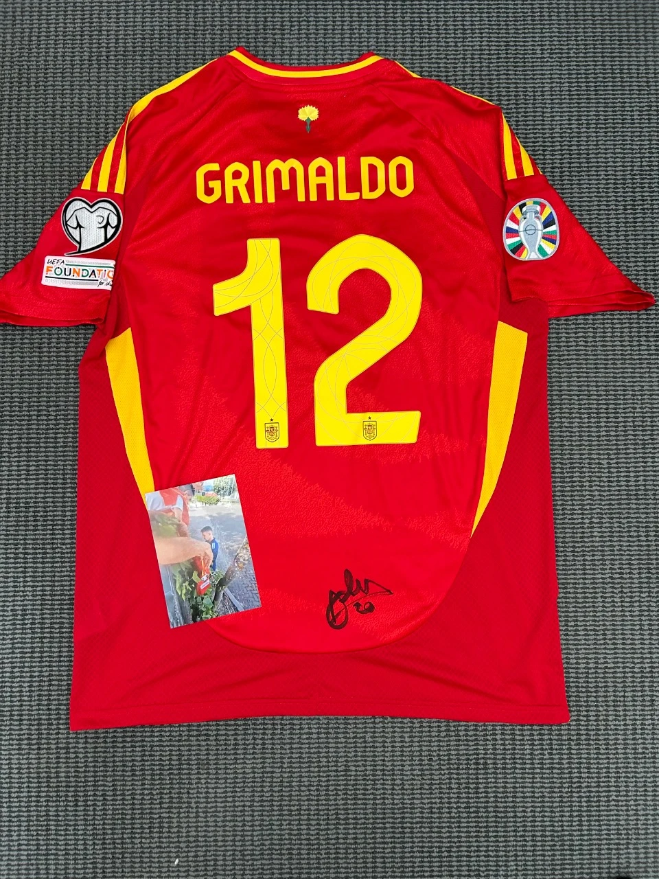 Gesigneerd shirt Alejandro Grimaldo, Spanje, Atletico Madrid
